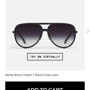 Quay Australia High Profile Black Aviator Sunglasses